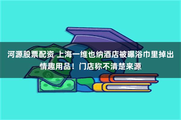 河源股票配资 上海一维也纳酒店被曝浴巾里掉出情趣用品！门店称不清楚来源