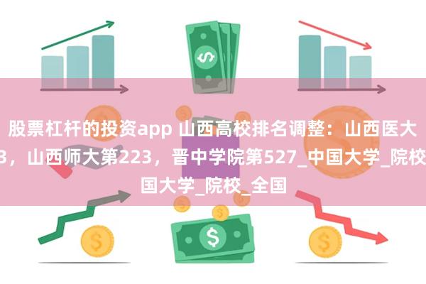 股票杠杆的投资app 山西高校排名调整：山西医大第133，山西师大第223，晋中学院第527_中国大学_院校_全国