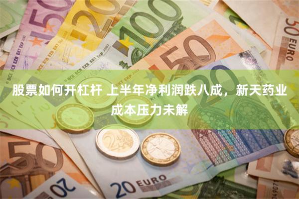 股票如何开杠杆 上半年净利润跌八成，新天药业成本压力未解